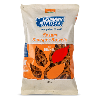 Dinkel Knusperbrezen mit Sesam 125g