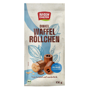 Dinkel-Waffelröllchen Vollmilch 150 g